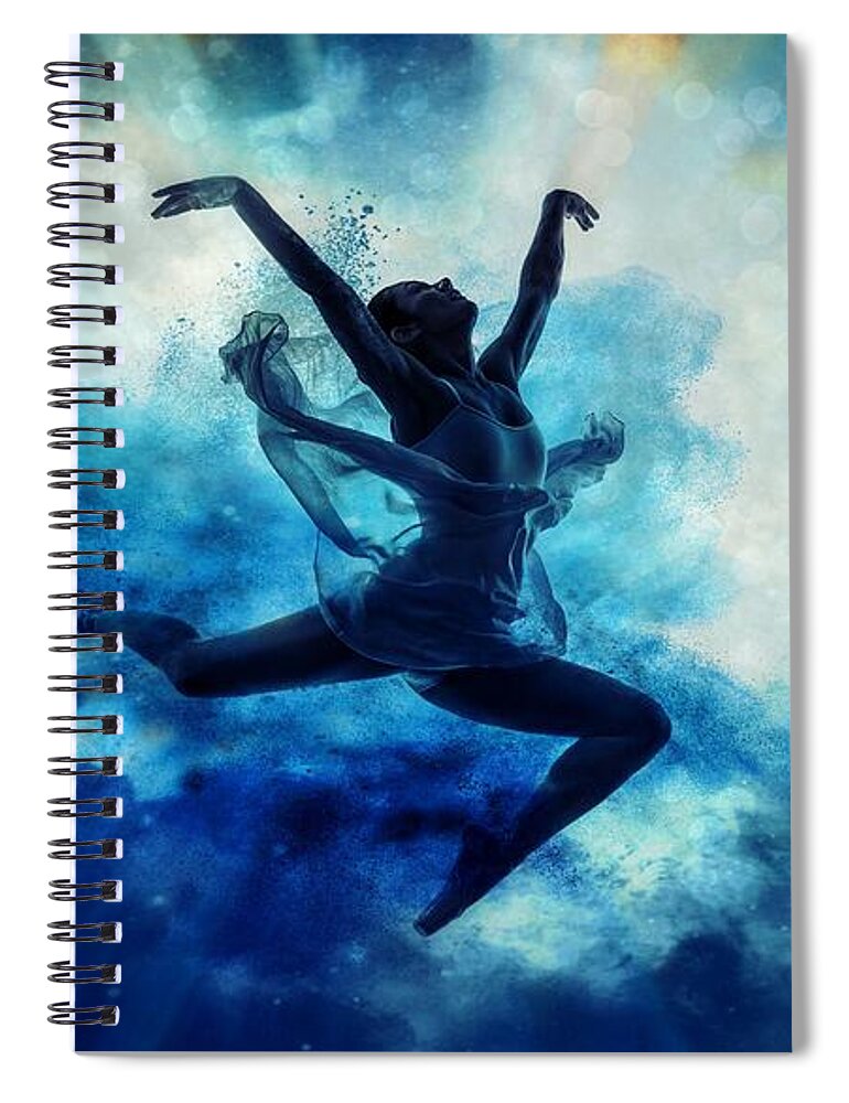 Dancer Spiral Notebook featuring the digital art Sky dancer 2 by Lilia D