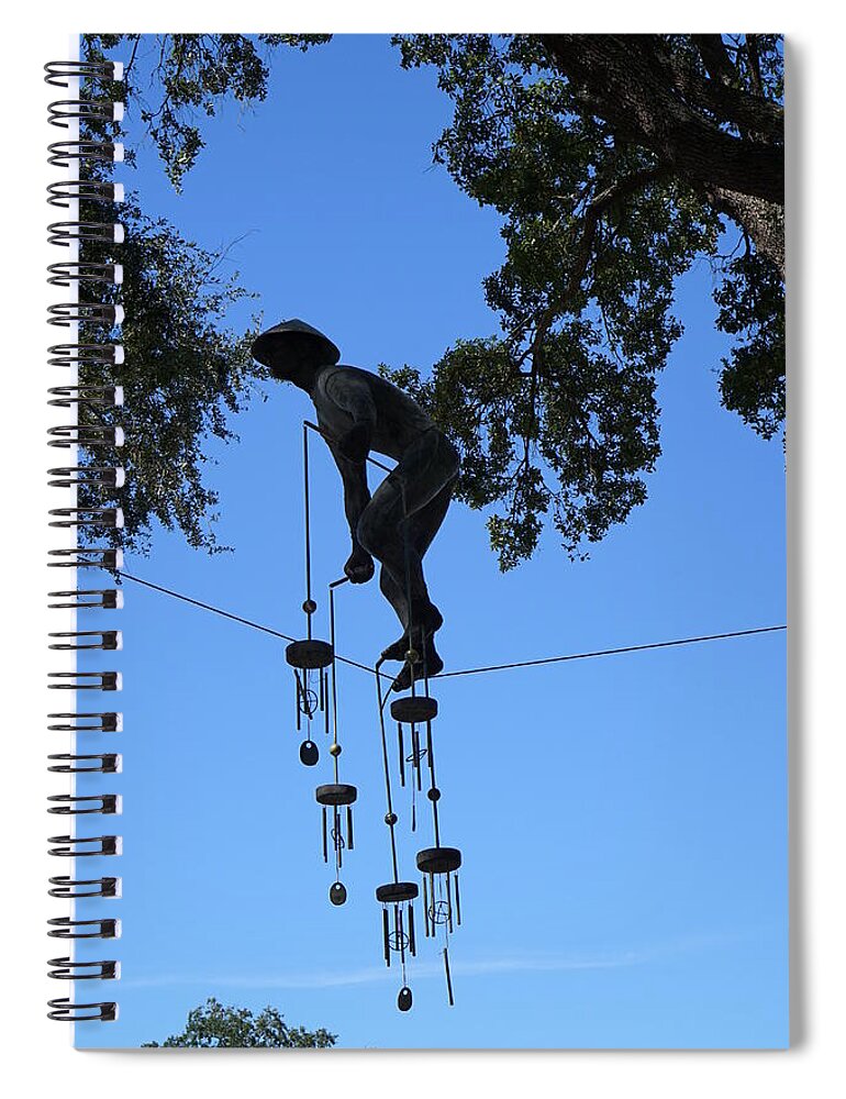 Tight Rope Spiral Notebook featuring the photograph Sky Walker by Laurie Perry