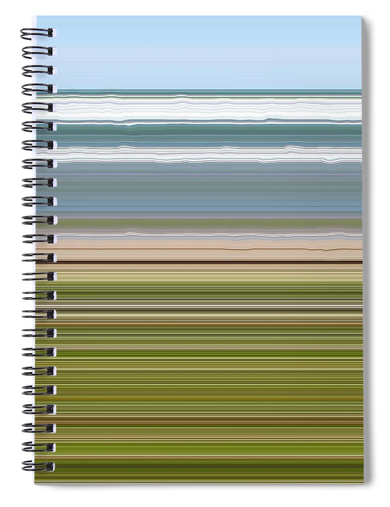 Lake Spiral Notebook featuring the digital art Sky Water Earth Grass by Michelle Calkins