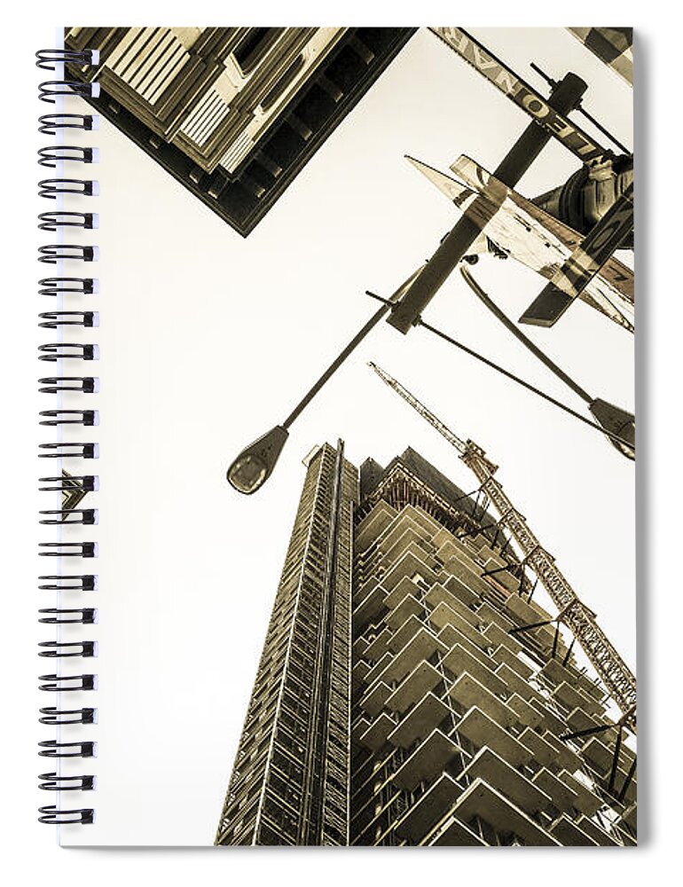 Skyscrapers Spiral Notebook featuring the digital art Skyscrapers in New york seen from by Perry Van Munster