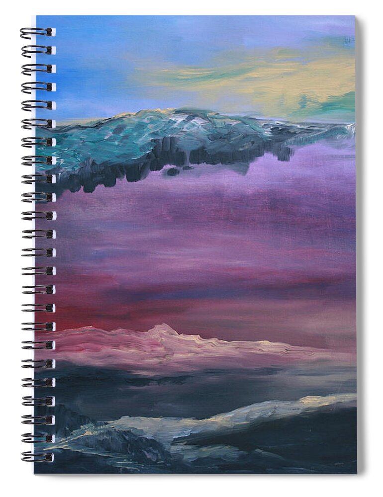 Skyview 1 Spiral Notebook featuring the painting Skyview 1 by Obi-Tabot Tabe