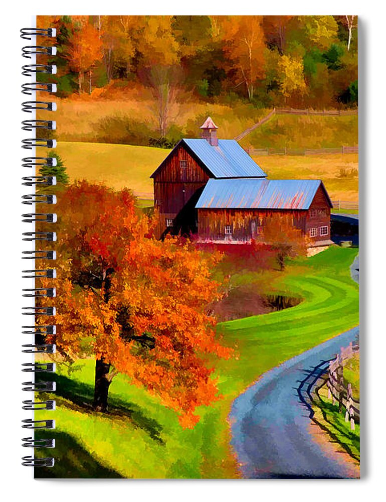 Sleepy Hollow Farm Spiral Notebook featuring the photograph Digital painting of Sleepy Hollow Farm by Jeff Folger