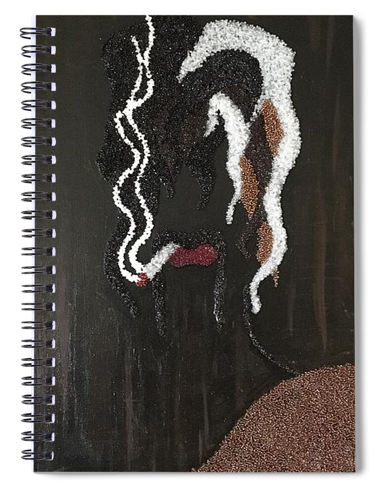  Spiral Notebook featuring the mixed media Slick Rik by Pamela Henry