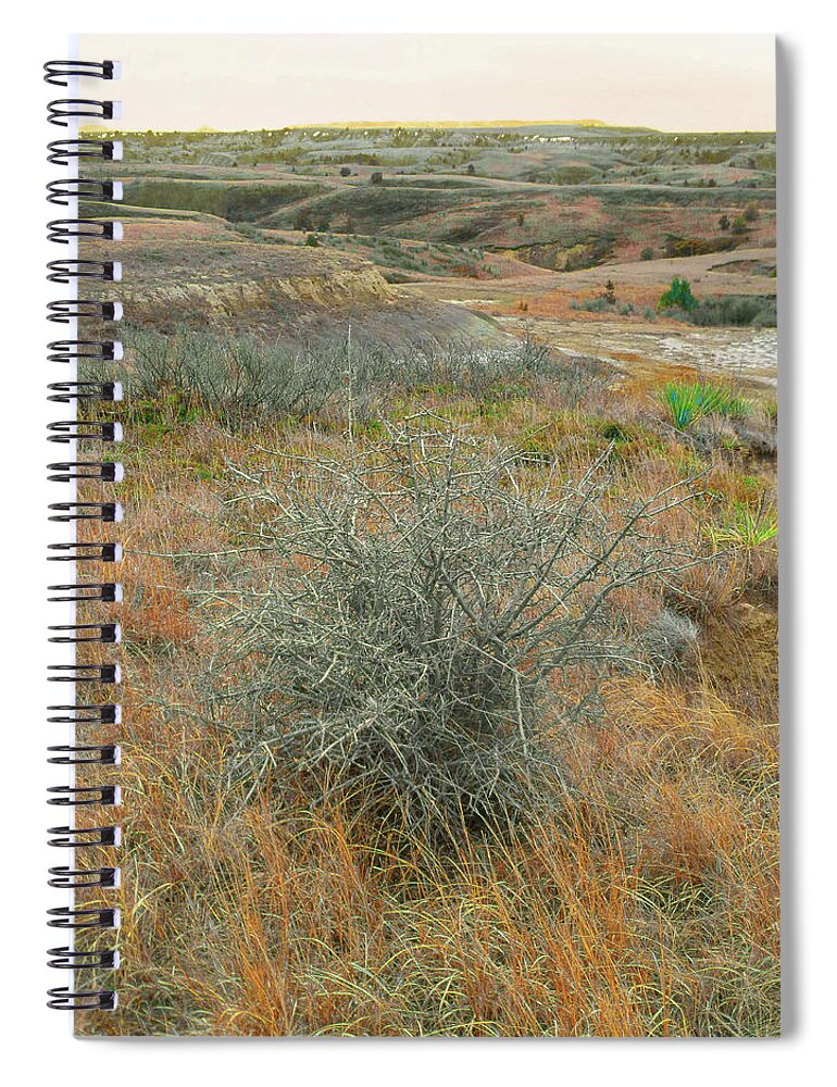 North Dakota Spiral Notebook featuring the photograph Slope County Reverie by Cris Fulton