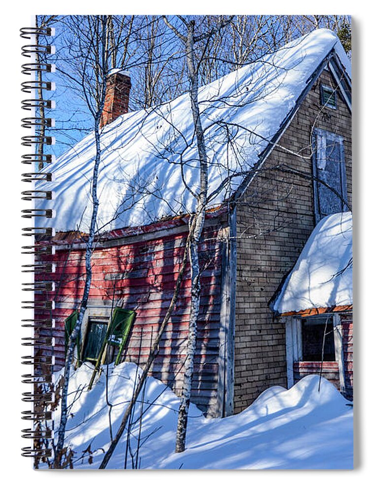 Maine Spiral Notebook featuring the photograph Small Abandon House by Alana Ranney