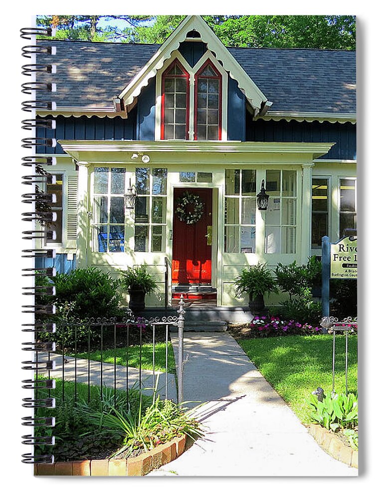 Library Spiral Notebook featuring the photograph Small Town Library by Linda Stern