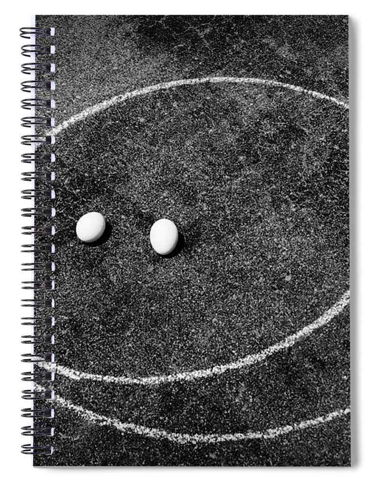 Smiley Spiral Notebook featuring the photograph Smiley - Chalk n Eggs by Aimelle Ml