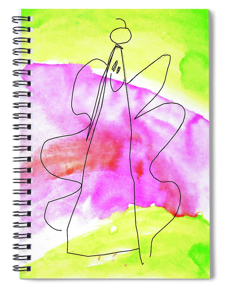 Tj Spiral Notebook featuring the mixed media Smiling Angel by Nikolyn McDonald