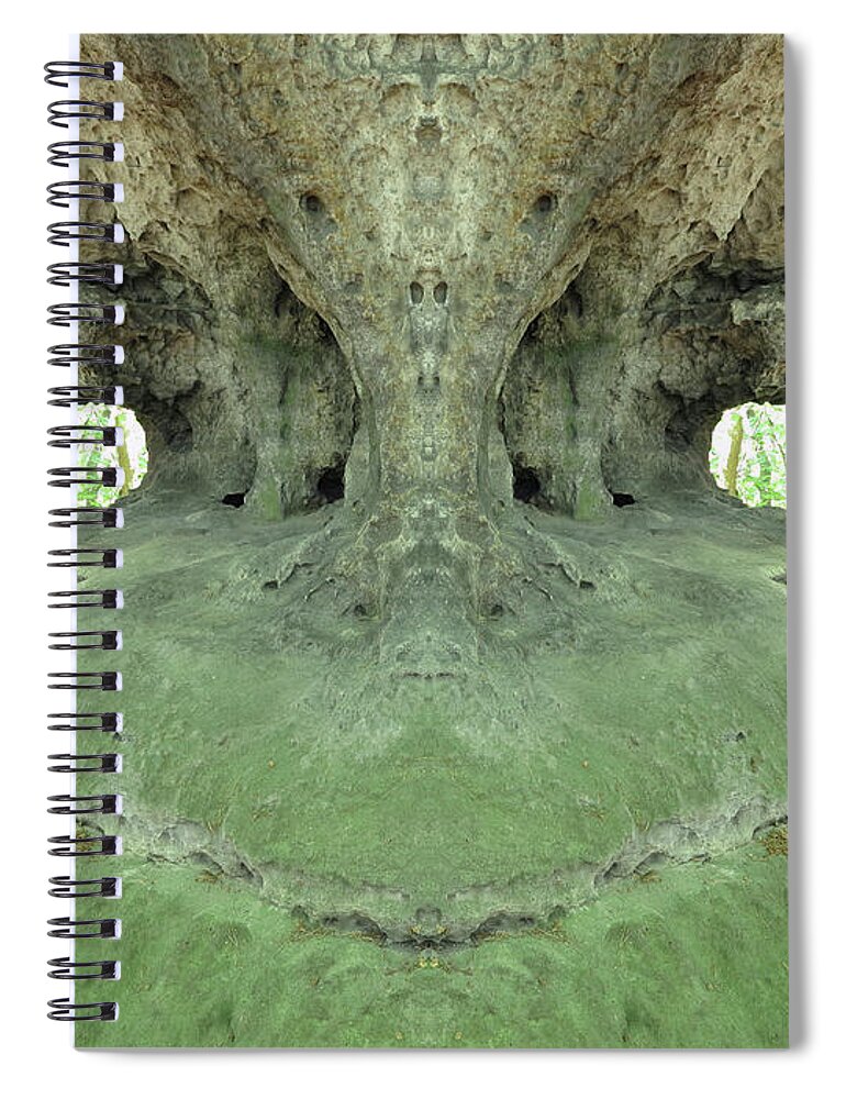 Smiling Spiral Notebook featuring the photograph Smiling Rock - bizarre rock formation by Michal Boubin