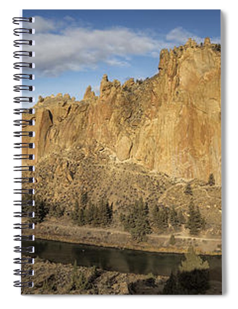 Smith Rock Spiral Notebook featuring the photograph Smith Rock and Crooked River Panorama by Belinda Greb
