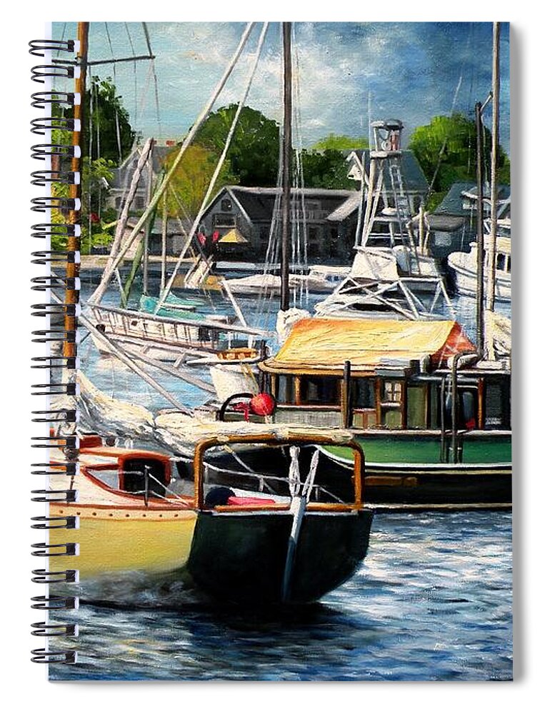 Gloucester Spiral Notebook featuring the painting Smiths Cove Gloucester MA by Eileen Patten Oliver