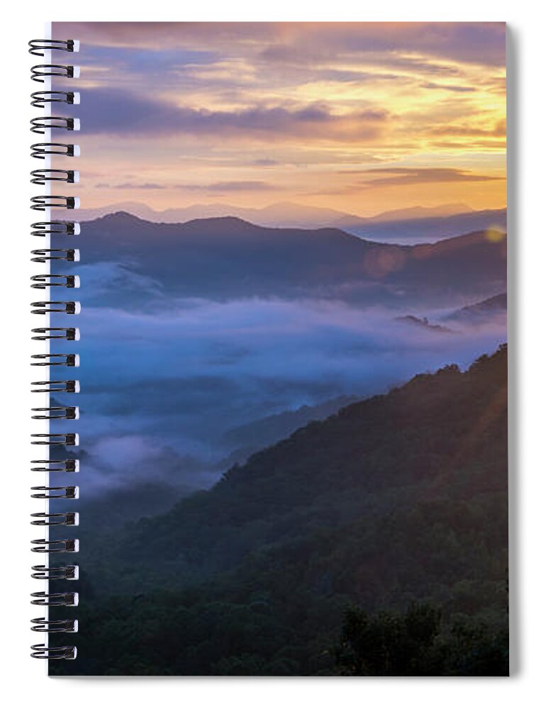 Mountain Spiral Notebook featuring the photograph Smokey Sunrise by David Morefield