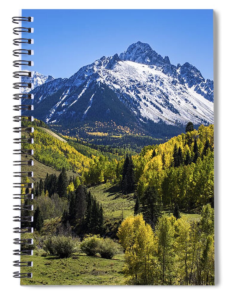 Colorado Photographs Spiral Notebook featuring the photograph Sneffles And Stream 3 by Gary Benson