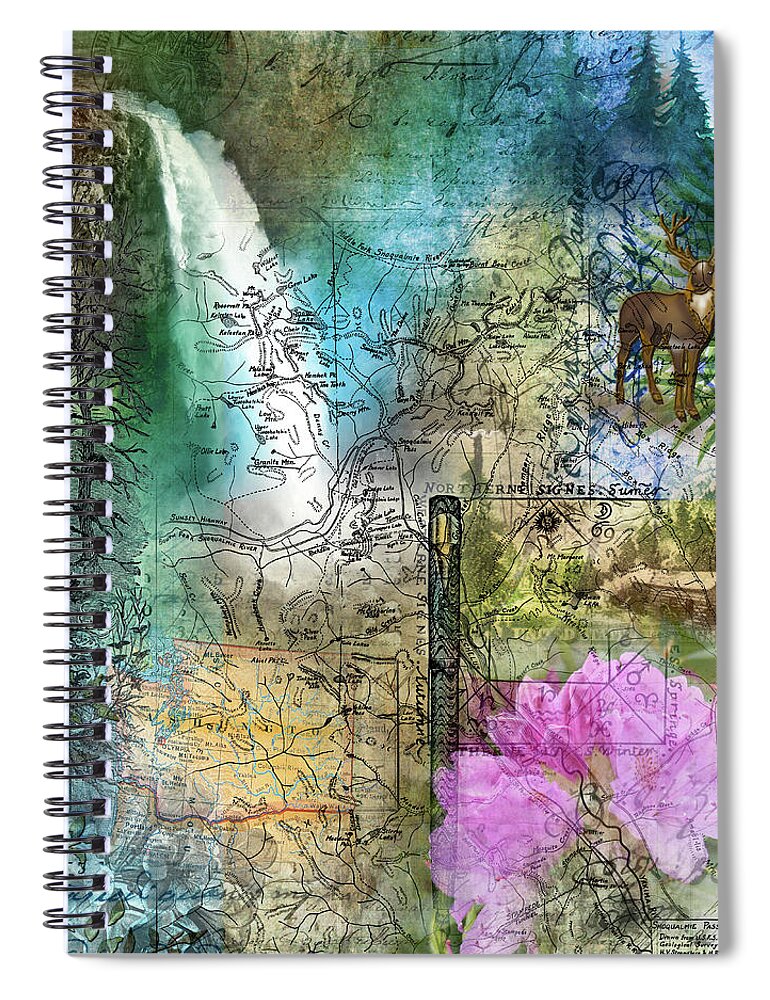 Snoqualmie Spiral Notebook featuring the digital art Snoqualmie by Linda Carruth