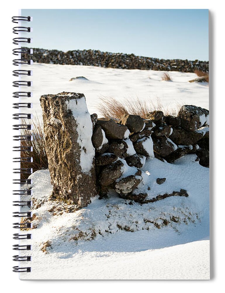 Snow Spiral Notebook featuring the photograph Snow Covered Gatepost by Helen Jackson
