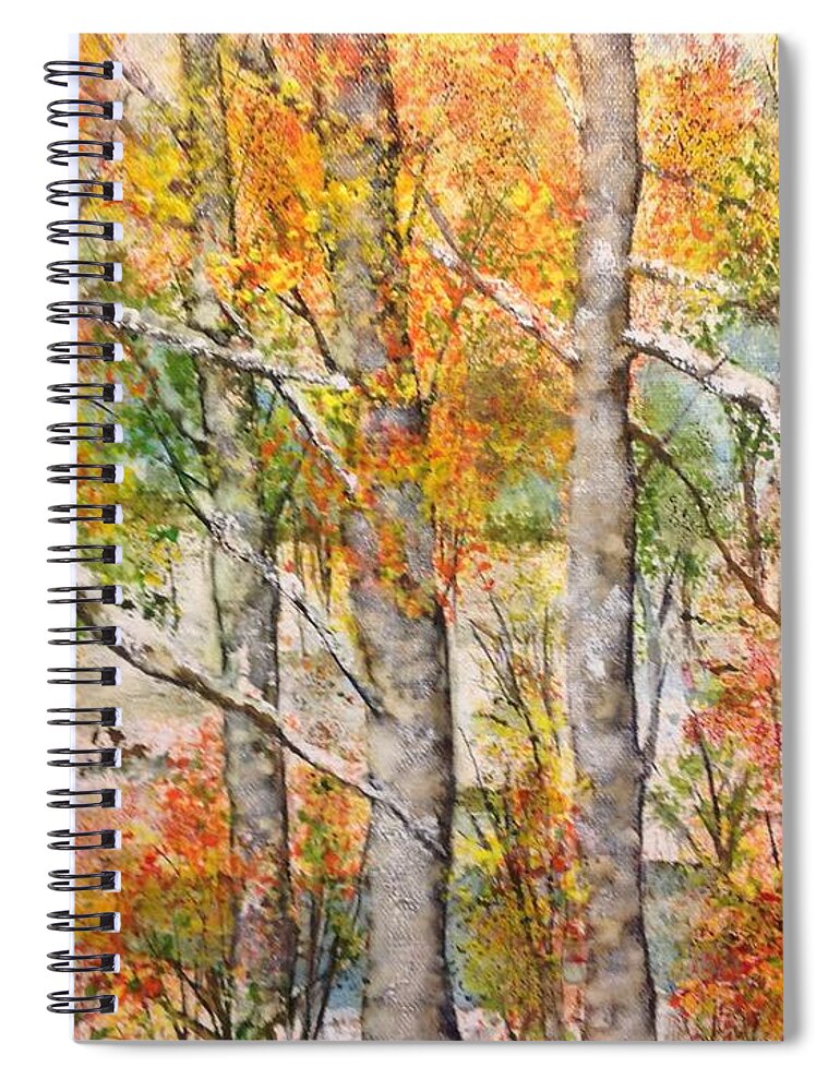Arizona Spiral Notebook featuring the painting Snow-Fall by Cheryl Wallace