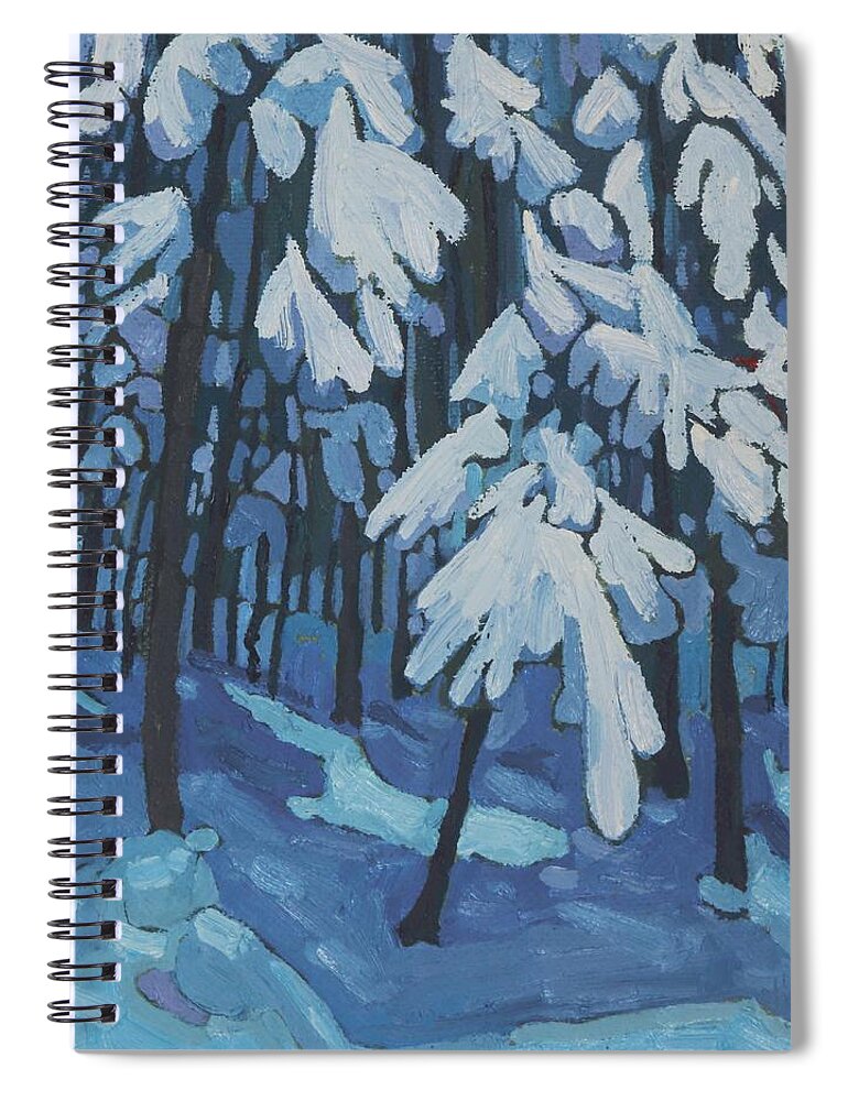 2077 Spiral Notebook featuring the painting Snow Load by Phil Chadwick