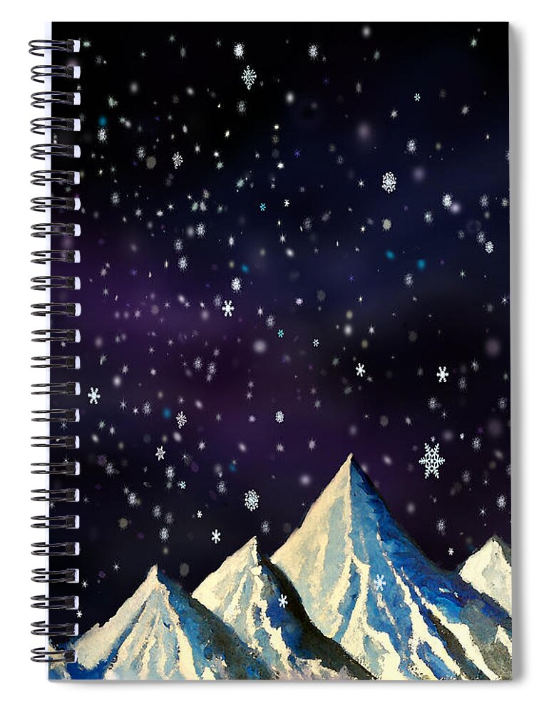 Star Spiral Notebook featuring the digital art Snowfakes by Kevin Middleton
