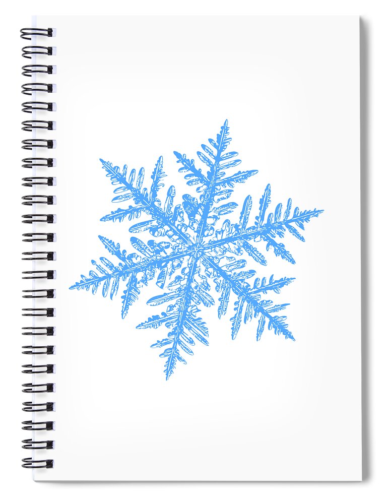 Snowflake Spiral Notebook featuring the digital art Snowflake vector - Silverware white by Alexey Kljatov