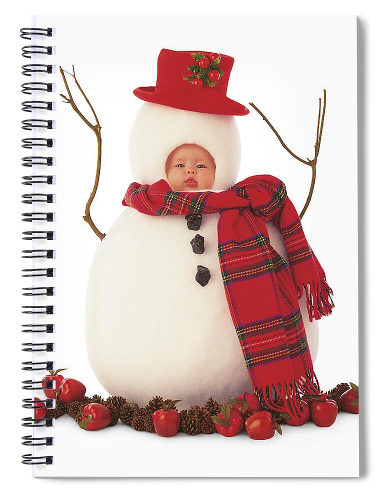 Holiday Spiral Notebook featuring the photograph Snowman by Anne Geddes