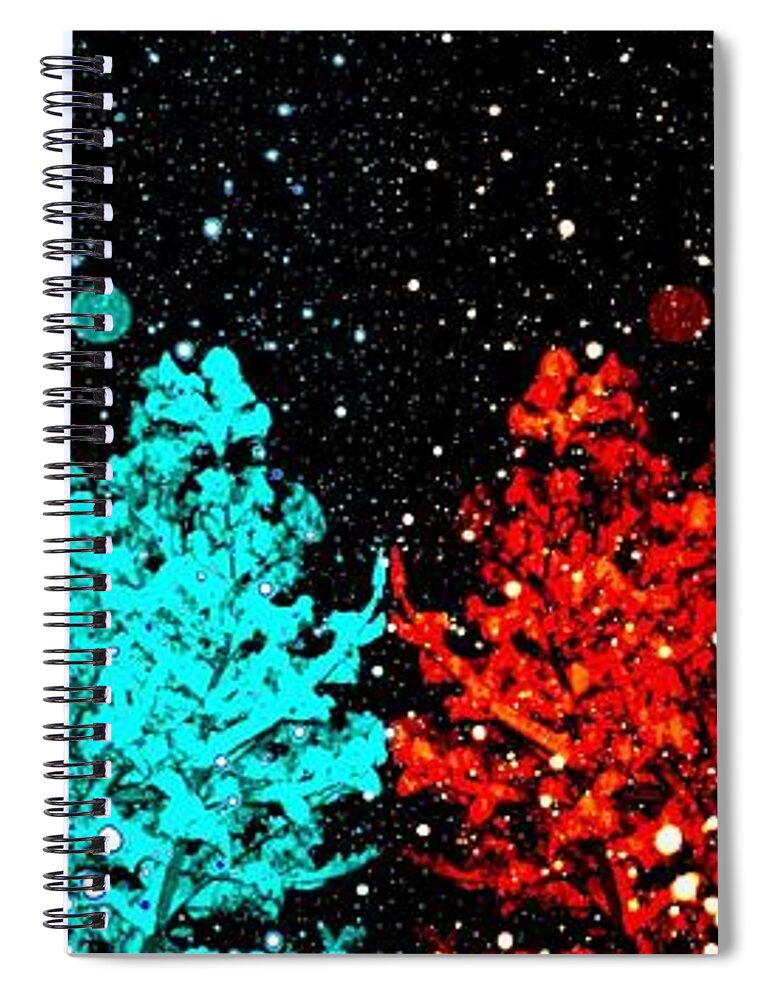 Abstract Spiral Notebook featuring the mixed media Snowstorm Dreamin' by Will Borden