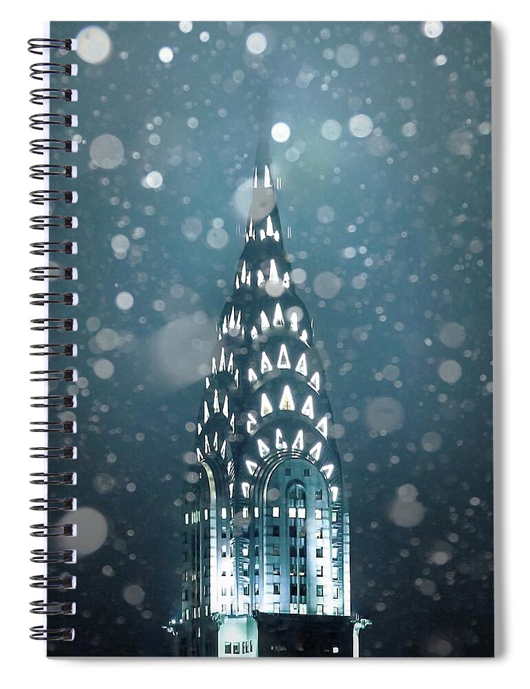 New York City Spiral Notebook featuring the photograph Snowy Spires by Az Jackson