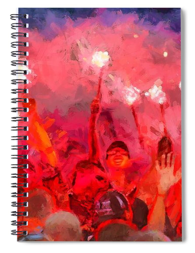 Soccer Fans Spiral Notebook featuring the digital art Soccer Fans Pictures by Caito Junqueira
