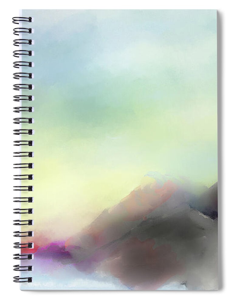 Mountains Spiral Notebook featuring the painting Soft Horizons by Dick Bourgault