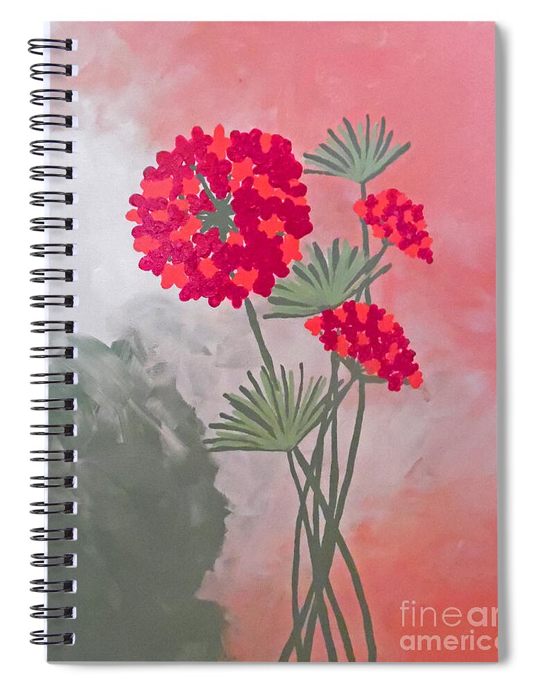 Hydrangea Spiral Notebook featuring the painting Soft Hydrangea with Sage by Jilian Cramb - AMothersFineArt