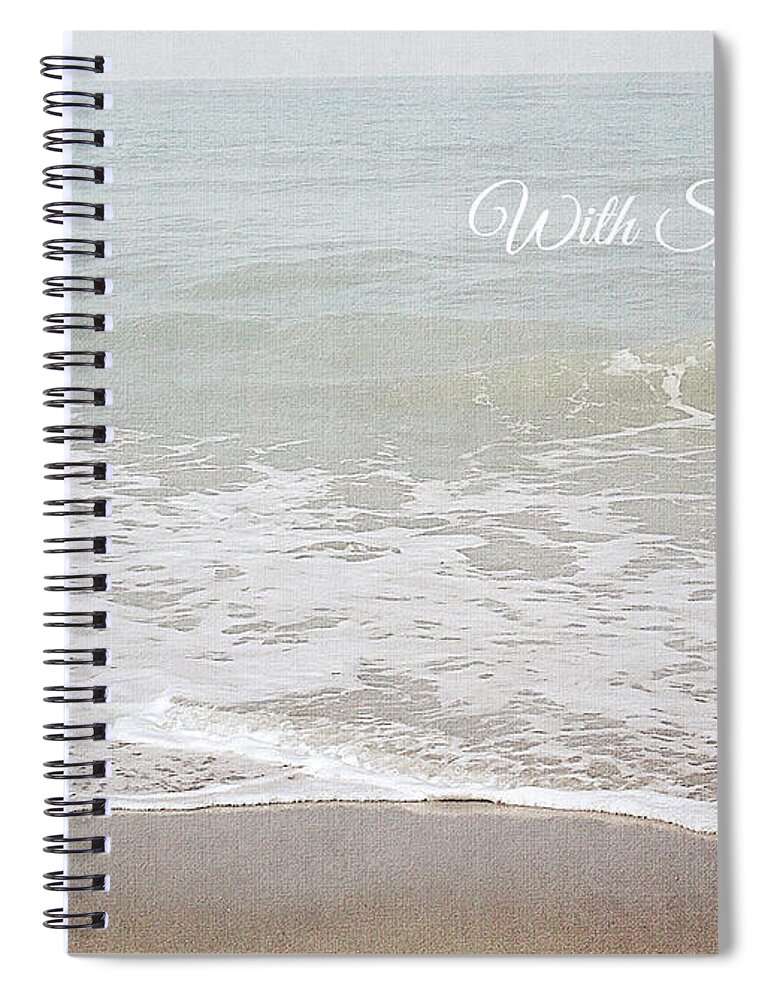 Sympathy Spiral Notebook featuring the mixed media Soft Waves Sympathy Card- Art by Linda Woods by Linda Woods