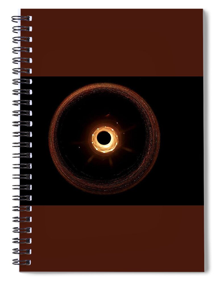 Sun Spiral Notebook featuring the painting Solar Eclipse 2 by Celestial Images