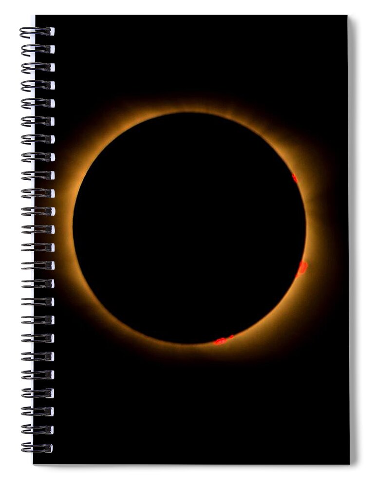 Solar Eclipse Spiral Notebook featuring the photograph Solar Eclipse-Totality by Bradford Martin