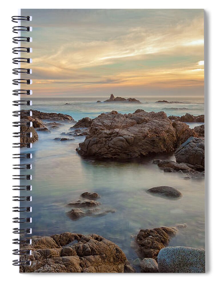 American Landscapes Spiral Notebook featuring the photograph Solicitous Sea by Jonathan Nguyen
