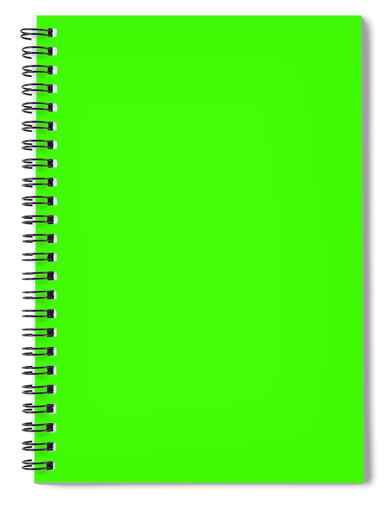 Solid Colors Spiral Notebook featuring the digital art Solid Fluo Green Color by Garaga Designs