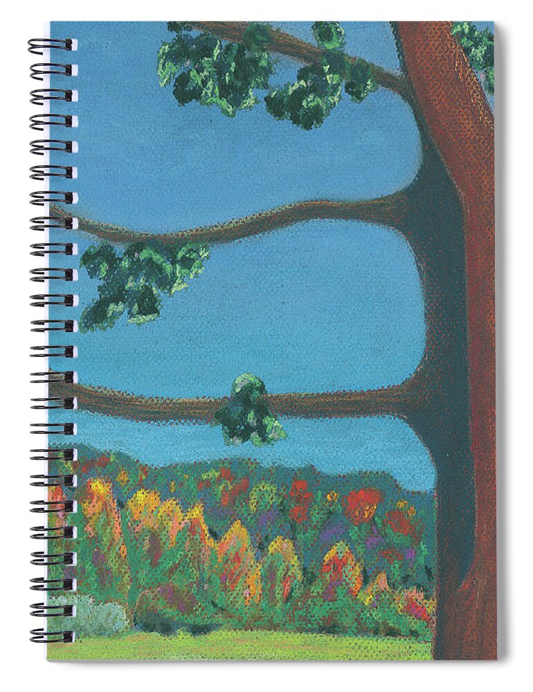 Autumn Spiral Notebook featuring the pastel Solitude by Anne Katzeff