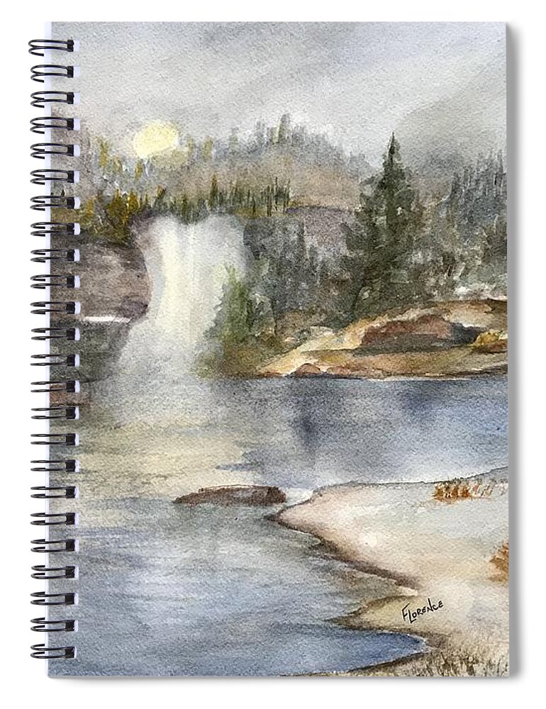 Lake Spiral Notebook featuring the painting Solitude by Paintings by Florence - Florence Ferrandino