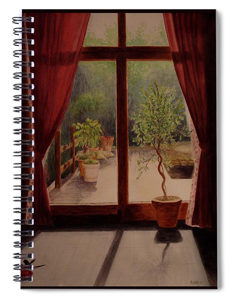 House Spiral Notebook featuring the painting Solitude by Nik Helbig