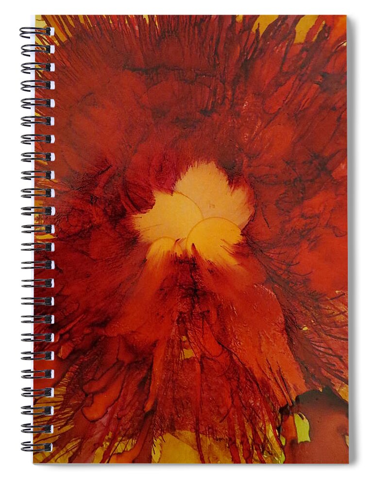 Abstract Spiral Notebook featuring the painting Solo by Soraya Silvestri