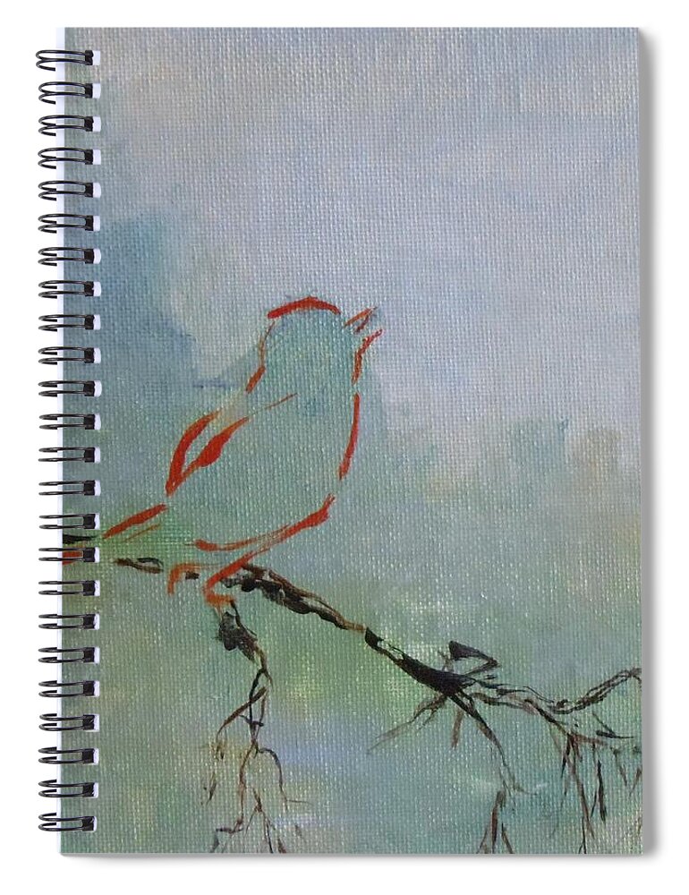 Robin Spiral Notebook featuring the painting Solo by Susan Fisher
