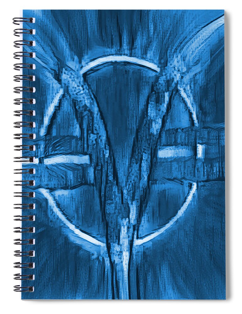Janice Lohman Spiral Notebook featuring the digital art SOM Symbol - Blue C101 by Artistic Mystic