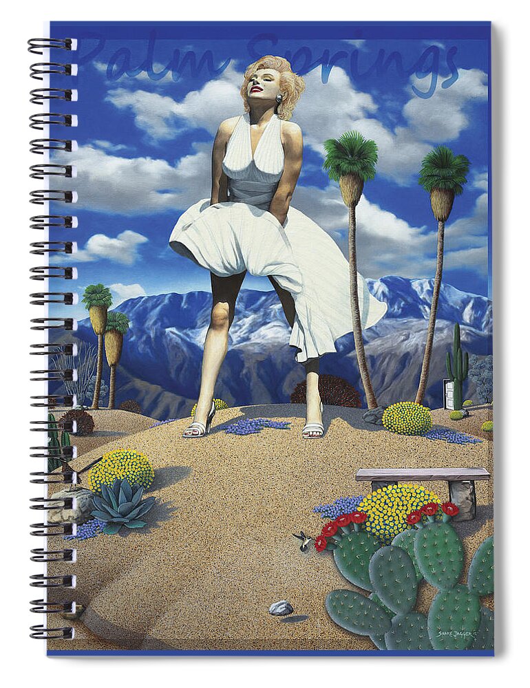 Marilyn Spiral Notebook featuring the painting Some Like it Hot by Snake Jagger