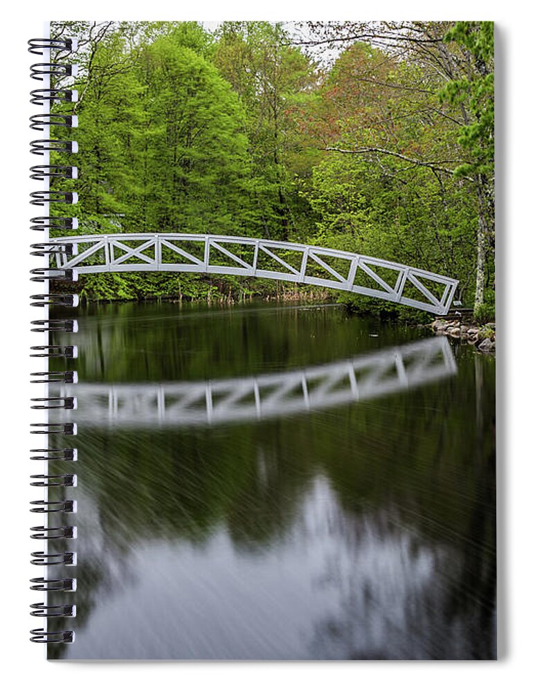 Footbridge Spiral Notebook featuring the photograph Somesville Footbridge by Hershey Art Images
