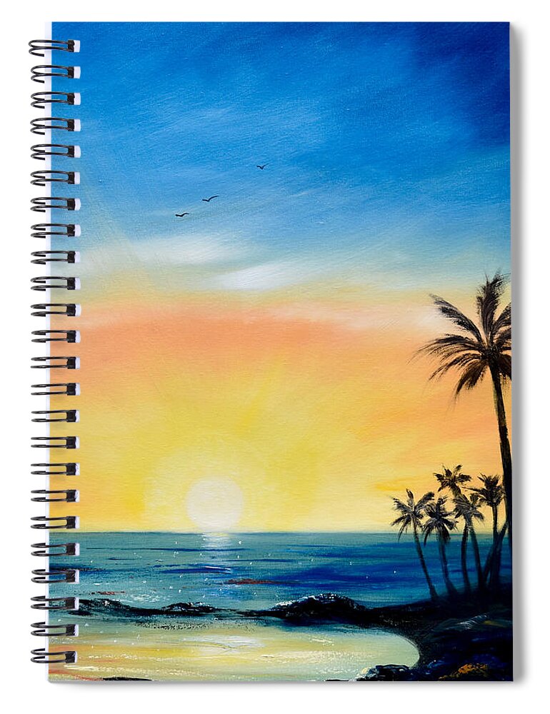 Art Spiral Notebook featuring the painting Sometimes I Wonder - Vertical Sunset by Gina De Gorna