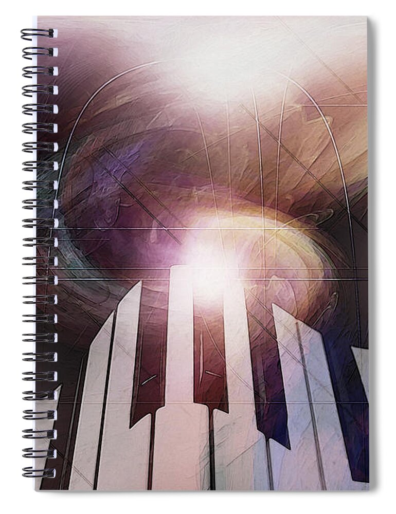 Keyboard Art Spiral Notebook featuring the photograph Sonic Light by Linda Sannuti