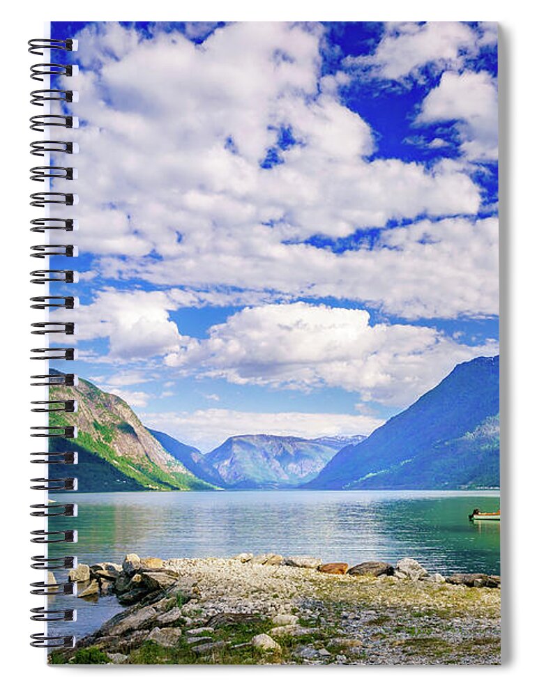 Europe Spiral Notebook featuring the photograph Soreimsfjorden by Dmytro Korol