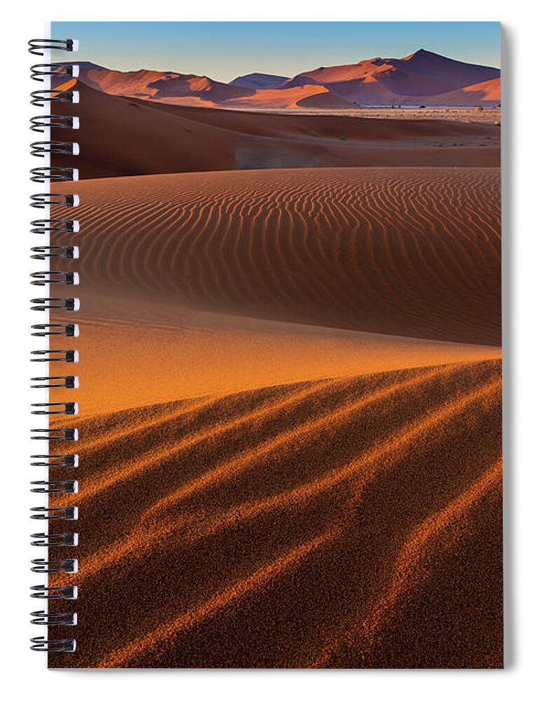 Africa Spiral Notebook featuring the photograph Sossusvlei Sand Dunes by Inge Johnsson