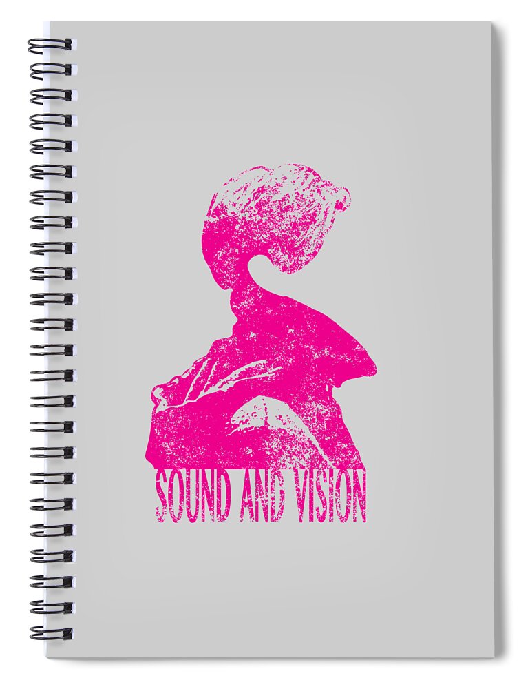 Jimi Spiral Notebook featuring the digital art DAVID BOWIE - Sound and vision by Art Popop