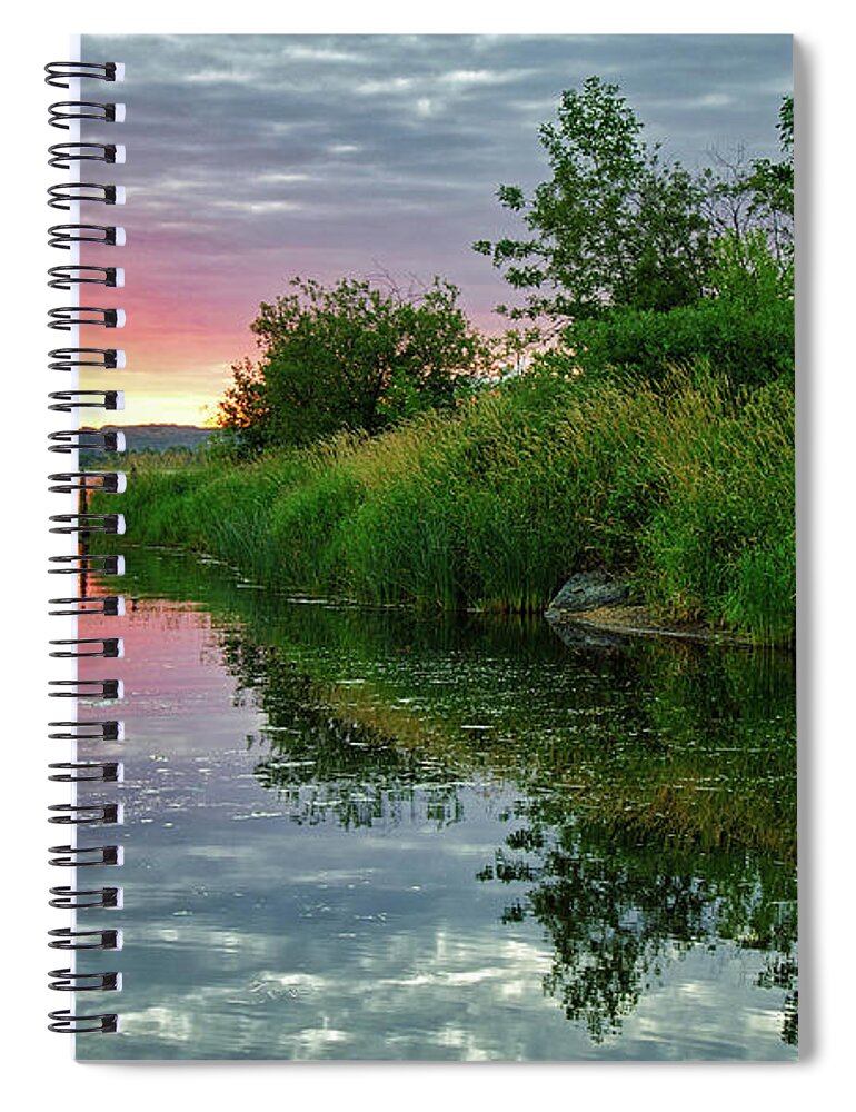 Sunrise Spiral Notebook featuring the photograph South Bay Sunrise HDR by Jeff Galbraith