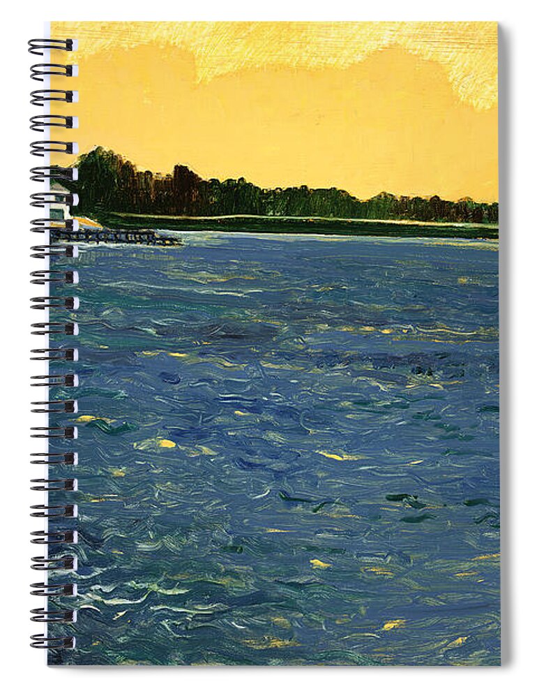 Landscape Spiral Notebook featuring the painting South Bridge by Thomas Tribby