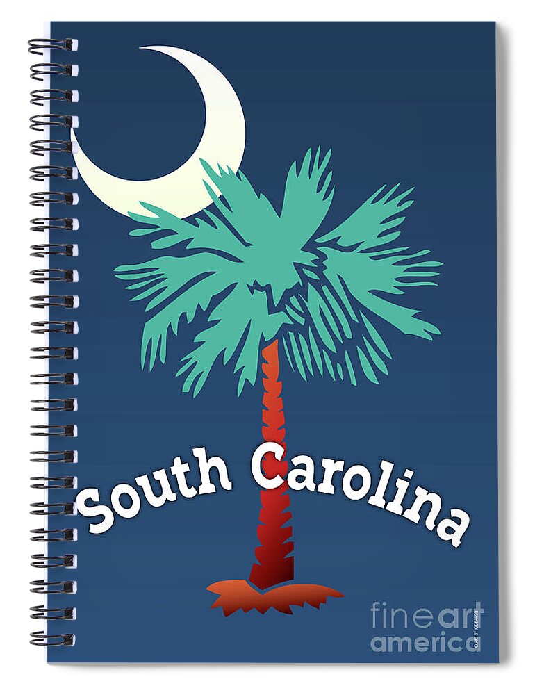 South Carolina Spiral Notebook featuring the digital art South Carolina Palmetto by Joe Barsin